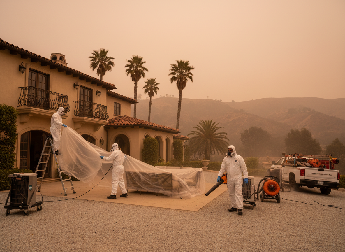 Preparing Sherman Oaks Properties for Ash Fallout During Santa Ana Wind Events
