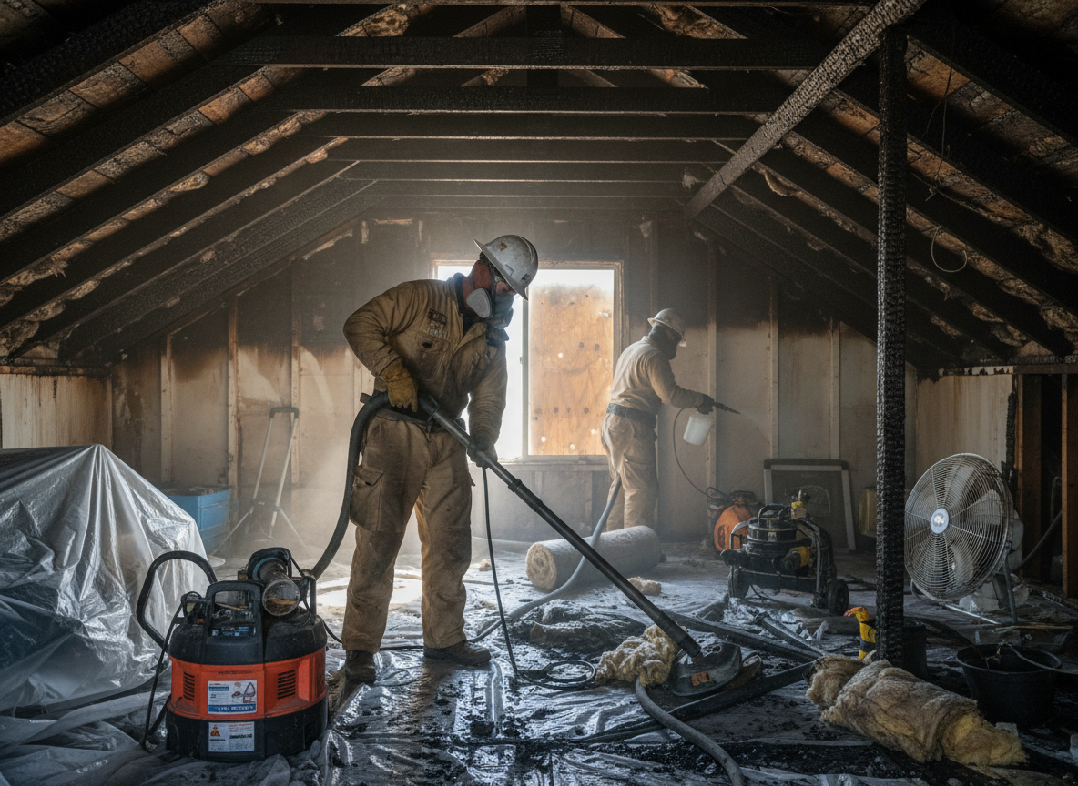 Attic Fire Restoration in Sherman Oaks, CA