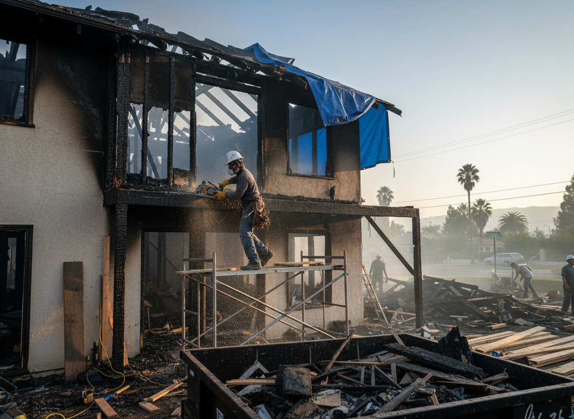 Structural Repair After Fire in Sherman Oaks, CA